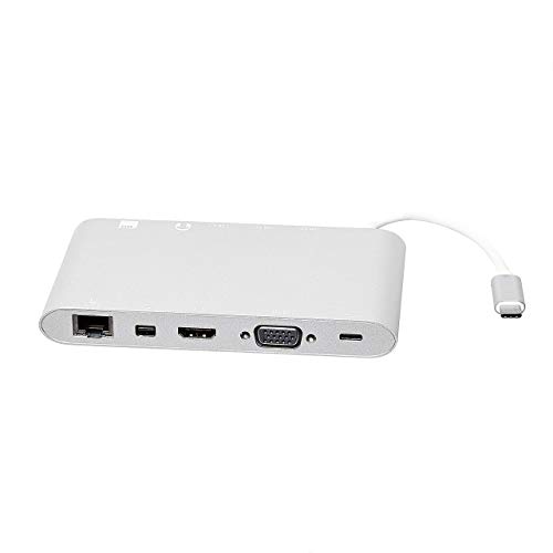 mini displayport hdmi vga - Amazon Basics Aluminum Type-C Docking with Mini DisplayPort, HDMI, VGA, 3 USB-A, Ethernet, SD/TF Card Reader, Audio, and Type-C Charging Port (PD 100W) - Compact, Silver