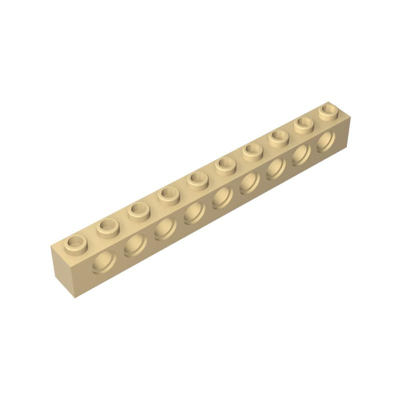 XYEIUGO 2730 Technology Brick Technic Brick 1x10 [9 Holes], Tan, 10 PCS — image 1