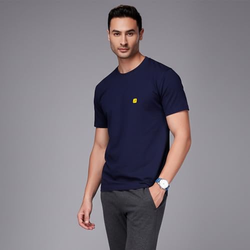 Image of AMUL COMFY Men's Cotton Plain Round Neck Half Sleeve Casual T-Shirts