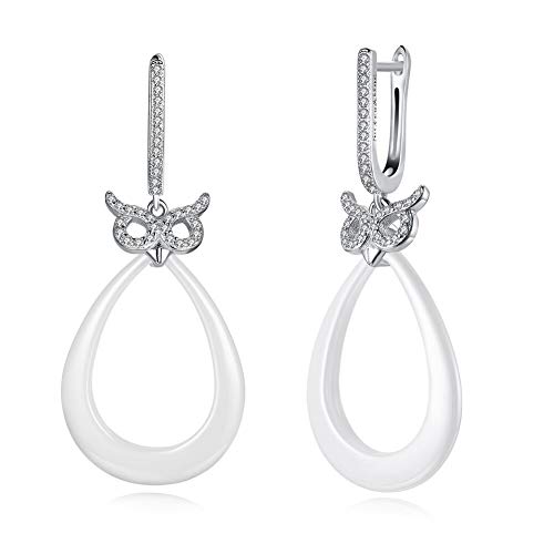 Boucles d'oreilles argent 925 hibou et zircon de qualité supérieure
