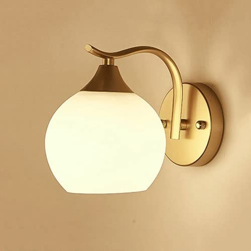 Lámpara de pared de metal dorado E27 interior con bola de vidrio 1