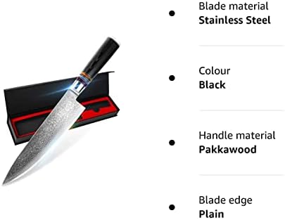8 Inch Chef Knife Japanese Professional Kitchen Knife VG10 Damascus Chef Knife Kitchen Cutlery Knife High Carbon Stainless Steel 67-Layer Ultra Sharp Kitchen Meat Cutting Gyuto Chef Knife (8 inches)