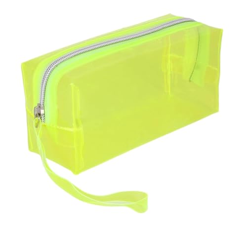 Image of Amazon Brand - Umi Clear Pencil Pouch PVC Large Pencil Case Zippered Waterproof Stationery Pouch for Students Yellow,Pencil Case,Office Supplies (Yellow)