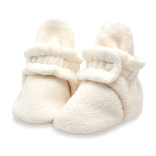 Image of Zutano Unisex Fleece Baby Booties, Two Snap Closure, Newborn to 24 Months