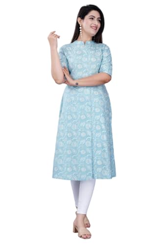 Image of Women Printed Collar Neck Half Sleeve Regular Fit Formal Kurti for Women's