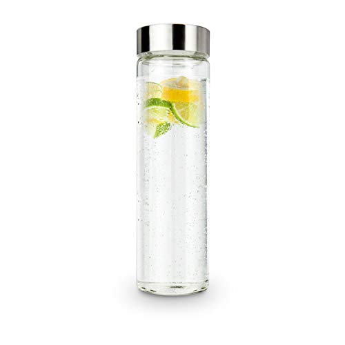 ROMINOX Geschenkartikel Glaskaraffe // Fiola - Stilvolle Karaffe, Schraubdeckel mit Dichtungsring, 500 ml, für Zuhause, Büro, Konferenzraum, oder Gartenpartys; Maße: ca. 6.5 x 6.5 x 24 cm Cover