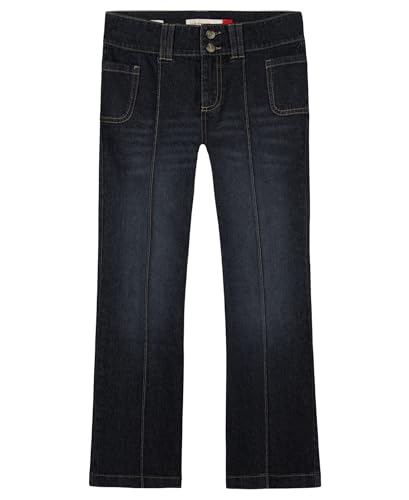 Lucky Brand Girls' Mid Rise Flare Stretch Denim Jean, Zipper Fly & Button Closure