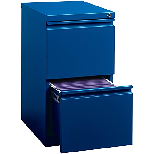 Hirsh Industries 20" Deep 2 Drawer Mobile File Cabinet File In Blue #TOP2