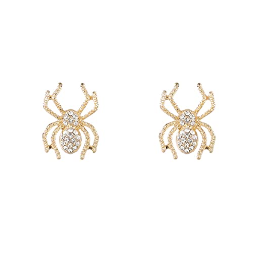 Boucles d'oreilles gothiques araignée dorée pour vos soirées techno