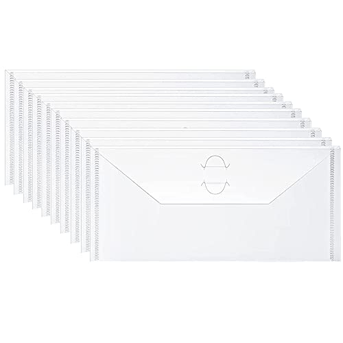 10 Packs 3.9x9.4 inch Large Stamps and Dies Storage Pockets Sturdy Storage Envelopes Resealable Clear Plastic Seal Bags Storage Bags Storage Case for Cutting Dies Stencil Album Stamp Crafts for DIY S