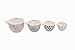 Creative Co-Op Black & White Stoneware Measuring Cups with Gold Electroplating (Set of 4 Sizes)
