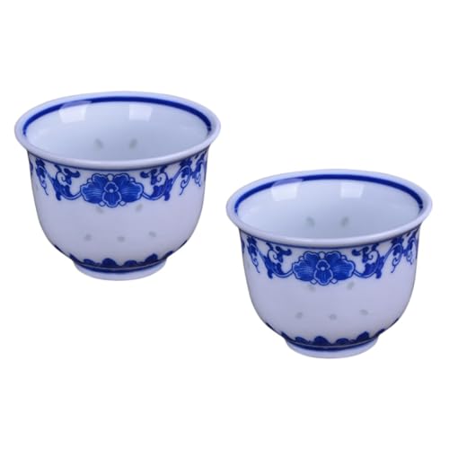 FUNNETOYU 2 pezzi Tazze da Tè in Porcellana Vintage Coppa Kung Fu Stile Cinese per Degustazione Quotidiana di Tè Oolong e Design Retrò Elegante per Casa e Ufficio