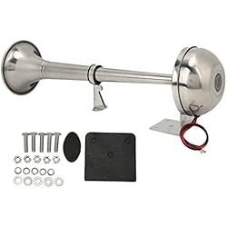 Oreilet Bocina Marina Eléctrica, Bocina de una Sola Trompeta de Acero Inoxidable de 12V 328DB, Bocina de Aire de Tren Potente Y Potente, Corneta Universal para Barco, Yate, Vehículos Recreativos