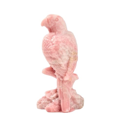 Dytartzx Amethyst Parrot Bird Crystal Figurine，Home Decor Gemstone Carved Animal Carvings，i Healing Stone Statue Home Office Decor Sculpture Gifts (Rose Quartz)