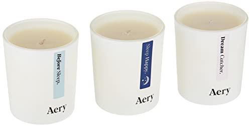 Aery Sleep Happy Gift Set of 3 Candles - Before Sleep, Dream Catcher & Sleep Happy Aromatherapy Candles - Vegan 100% Plant-Based Wax