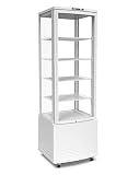 Ristoattrezzature Frigo vetrina bibite pasticceria refrigerata 4 lati in vetro bianca 231 lt +1 +12 °C 56,2x53,2x170,5h cm