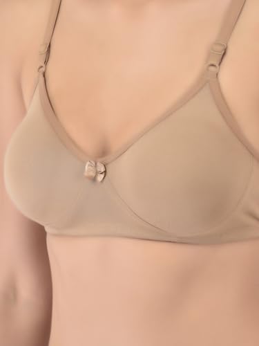 Image of Softline Women's Cotton Rich Wire-Free Non-Padded Round-Neck Bra Combo | Seamless & Breathable Fabric for All-Day Comfort | Smooth Fit & Everyday Support (Pack of 2)
