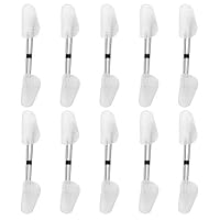 Taylor & Brown 10 Pairs of Plastic Shoe Trees Maintain Shape Shaper Shoes Footwear Stretcher Spiral Spring Transparent White Compatible for Men or Women Shoes