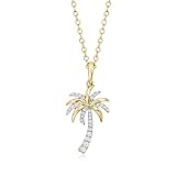 Ross-Simons 0.10 ct. t.w. Diamond Palm Tree Pendant Necklace in 14kt Yellow Gold. 18 inches
