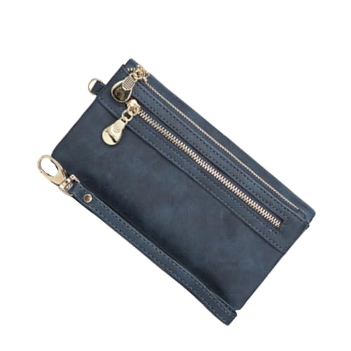BESPORTBLE Vintage Pu Leather Wallet for Women Dark Multipurpose Clutch for Daily Use Snap Closure Design for Cash and Cards Stylish Handbag for School and Shopping