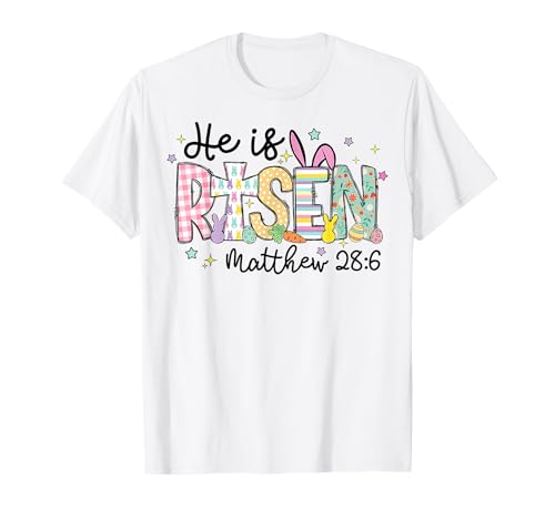 He is Risen Jesus Christian Happy Easter Women Kids Girls T-Shirt