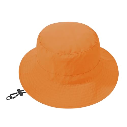 Image of Zando Waterproof Bucket Hat for Woman Men Rain Hat UPF 50+ for Women Packable Outdoor Hiking Safari Hats for Women Wide Brim Summer Adjustable Boonie Fishing Orange Hat One Size