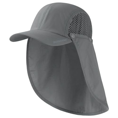 Bassdash UPF 50 + Gorra de Pesca Plegable Gorra de béisbol, con Tapa de Cuello extraíble, portátil, Adecuada para Senderismo de Golf Masculino y Femenino