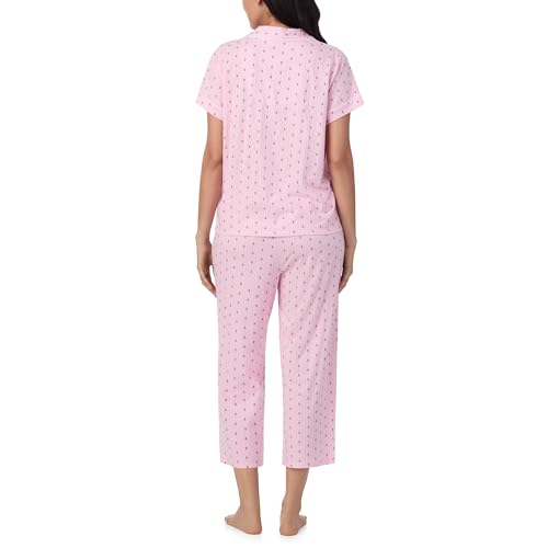 Nautica Pajamas for Women Set, Womens Lightweight Short Sleeve Button Down Pajama Shirt & Capri Pants, Lounge Sets PJs Women3