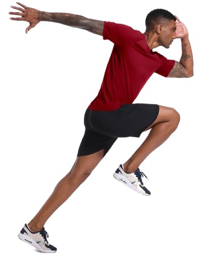Image of Men's Quick-Dry Sportswear T-Shirts,4 /6 Pack Breathable Moisture Wicking Gym Tops for Training & Workout,Short Sleeve Tees