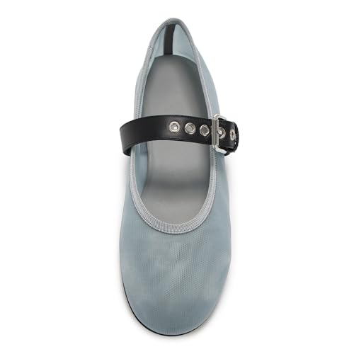 Mesh Ballet Flats for Women Buckle Strap Round Toe Mary Jane Flats Slip On Comfortable Casual Dress Ballerina Shoes4