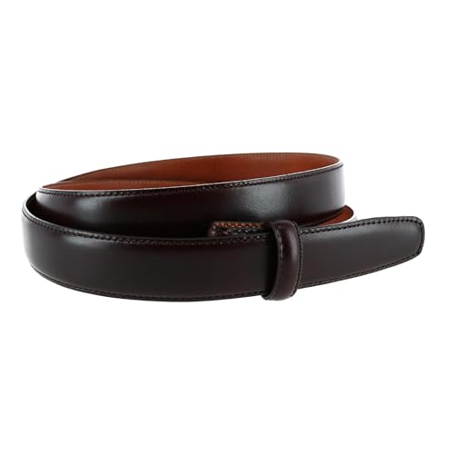 Trafalgar Men's Cortina Leather 25mm Compression Belt Strap, 42, Dark Brown