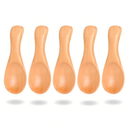 5 PCS Louche sauce En Bois Cuillère À Café Crème Glacée Assaisonnement Scoop Ovale Louche À Mélanger Manche Court Cuillère À Sauce Cuisine Outil De Cuisson Pour La Maison Restaurant Usage Quotidien