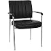 Produktbild hjh OFFICE 706802 Besucherstuhl SOMOS V Kunstleder Schwarz/Chrom Design Konferenzstuhl mit Armlehnen