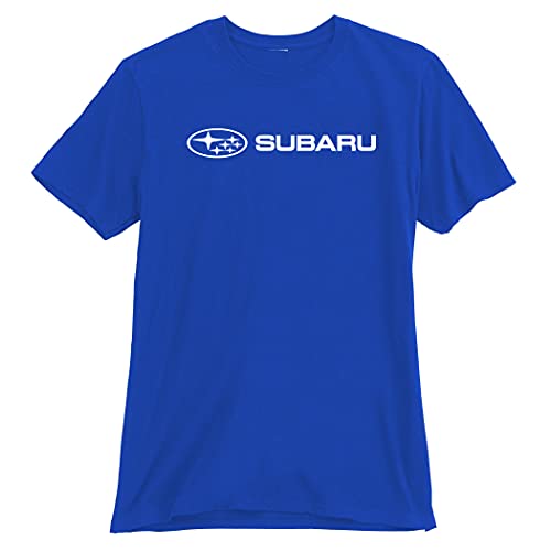 Subaru Genuine Official Basic Blue Tee T Shirt Impreza Sti WRX Ascent Legacy Outback Forester BRZ Crosstrek NEW OEM Racing (Large)