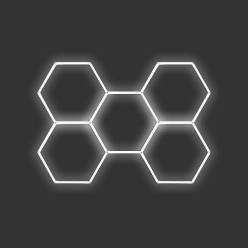 Unikicool Luz Garaje Techo Led Hexagonal,Hexagonales Led Garage Light,Luces Led Hexagonales para Gimnasios,PráCtico Y Elegante,Apto para BañOs,Supermercados,Oficinas,Etc