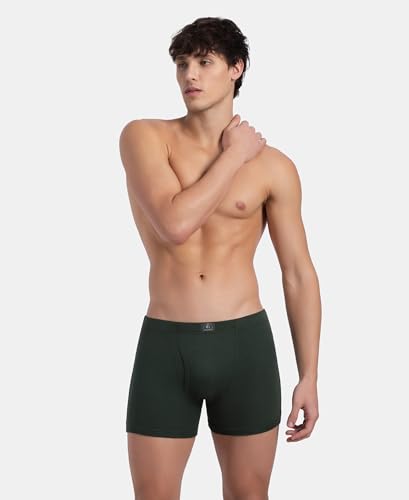 Image of Jockey 8008 Men Super Combed Cotton Rib Solid Boxer Brief with Ultrasoft and Durable Waistband (Pack of 2)