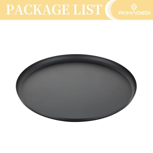 Romadedi Round Decorative Black Tray - Metal Candle Holders for Coffee Table Decor, Centrepiece Plate for Kitchen Counter and Perfume Display, 28cm - Image 6