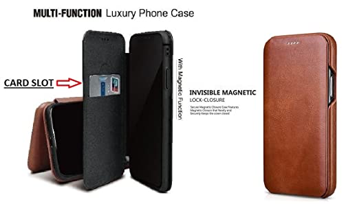 Image of WHITBULL Royal Leather Magnetic Flip case Compatible with iPhone SE 4 / iPhone 16e Brown