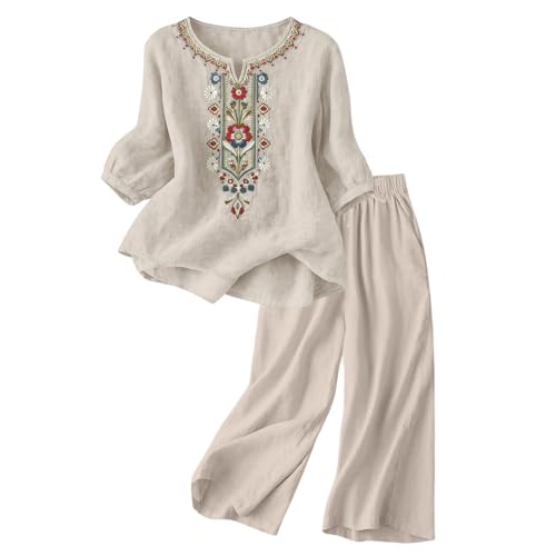 Ensemble lin femme 2 pièces chic pour un été bohème et léger