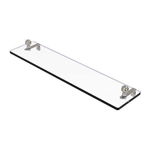 Allied Brass MA-1/22 Mambo 22 Inch Vanity Beveled Edges Glass Shelf, Satin Nickel