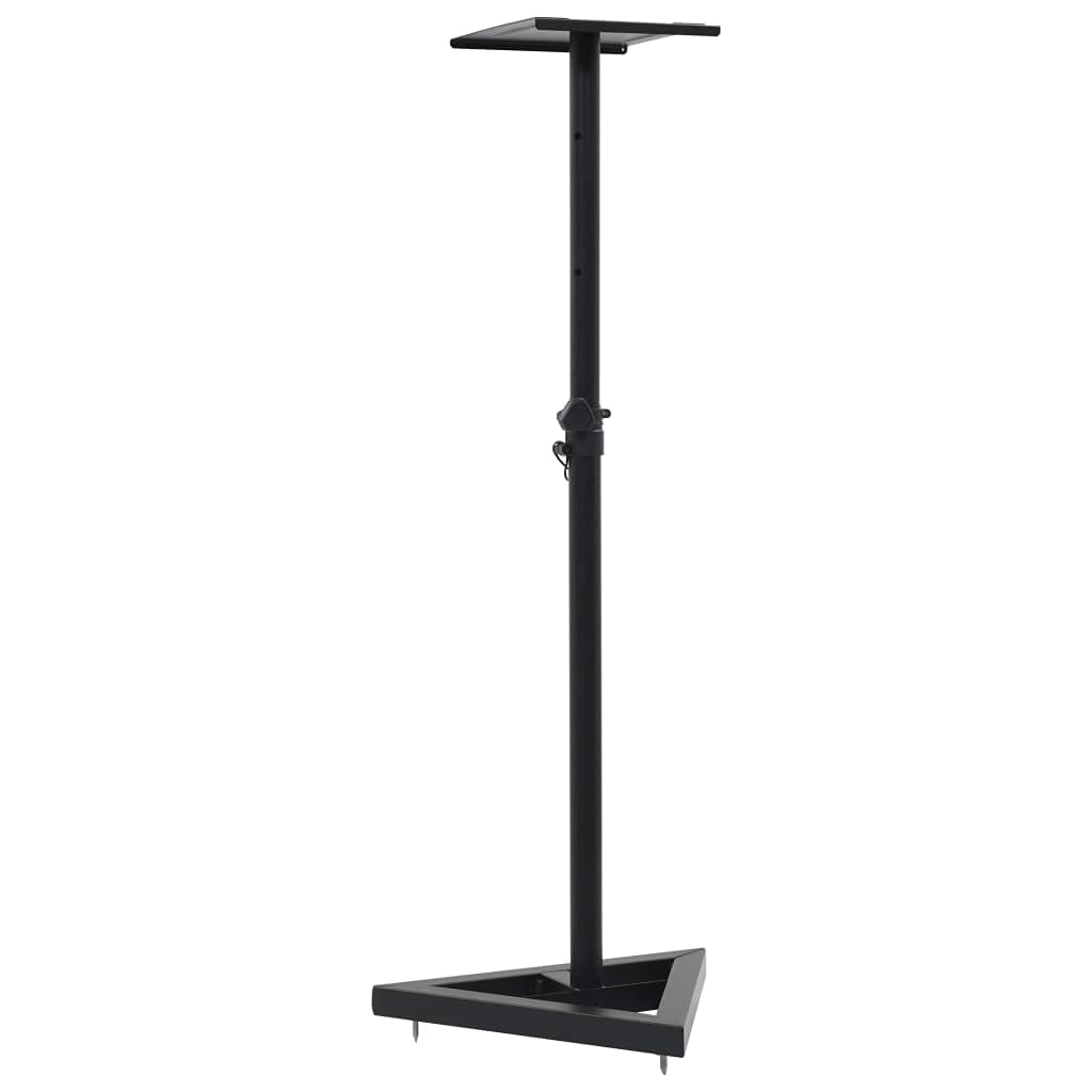 vidaXL 2X Supporti per Casse con Spia da Studio Base Stabile Profilo Basso Triangolari Stand Diffusori Altoparlanti Nero in Acciaio