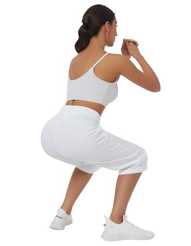 Image of SPECIALMAGIC Women Capri Pants Cotton Yoga Wide Leg Pajama Pants Capris Sweatpants Sports