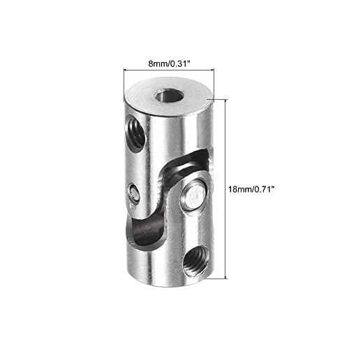 sourcing map 5 Stück Drehbare Kreuzgelenk Wellenkupplung 2mm bis 2mm Innendurchm. L18 x D8 mit Schrauben und Schraubenschlüssel für RC Modell