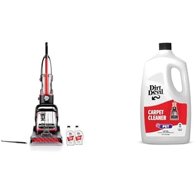 Dirt Devil Full-Size Carpet Cleaner Machine, Perfect for Pets, Carpet Shampooer, Lightweight, FD50300 + 64 oz Pet Carpet Cleaner Solution, Eliminate Pet Odors and Stains, AD31926