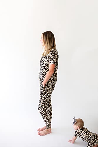 Posh Peanut Adult Pajamas Set - Two Piece Loungewear - Soft Viscose From Bamboo Nightwear Pjs (Lana Leopard Tan, Womens - Xl) #TOP1