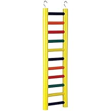 Prevue Pet Products 11-Rung Wood Bird Ladder - Accessories for All Pet Bird Sizes, Hanging Birdcage Toy for Climbing, Foot Exercise, Beak Use, Mental Enrichment, and Interactive Play