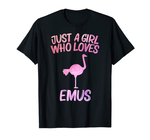 Just A Girl Who Loves Emus Gift For Women Avestruz Bird Rhea Camiseta