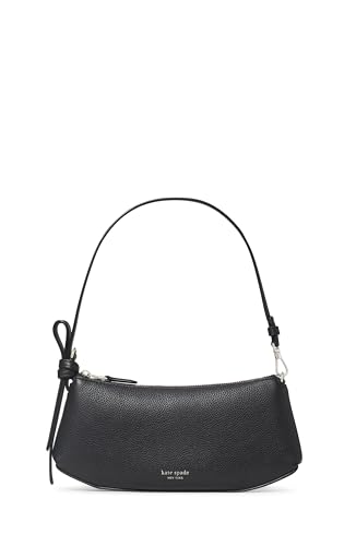 kate spade new york Loop Pebbled Leather Pochette, Black, One Size, Handbag