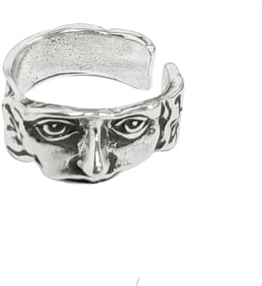 Unique Half Face Vintage Icarus Rings for Women Men Open Stacking...