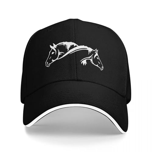 Casquette de baseball avec silhouette de cheval noir et finitions haut de gamme